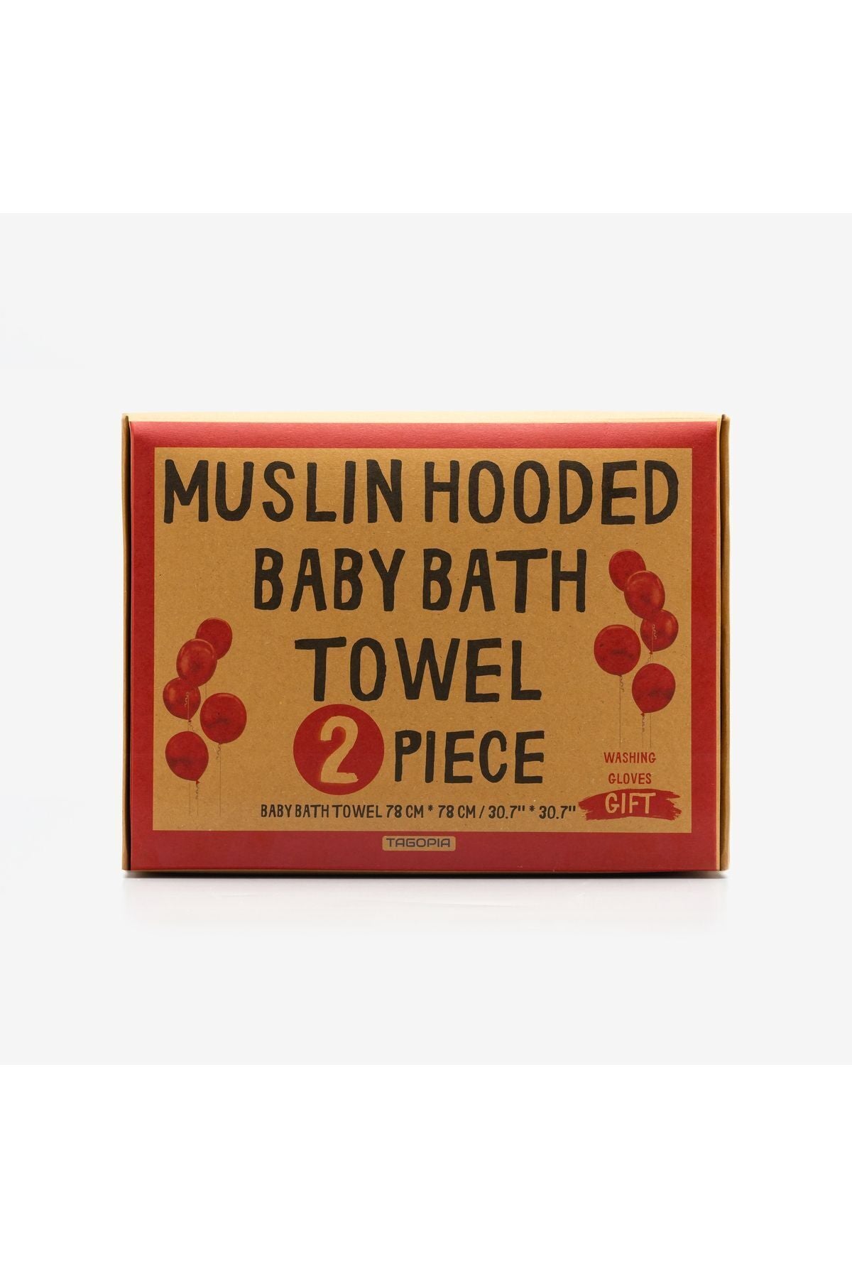 Müslin Başlıklı Bebek Havlusu 2 Adet Kız %65 Pamuk Pembe 75x80cm 2 Banyo Eldiveni Hediyeli