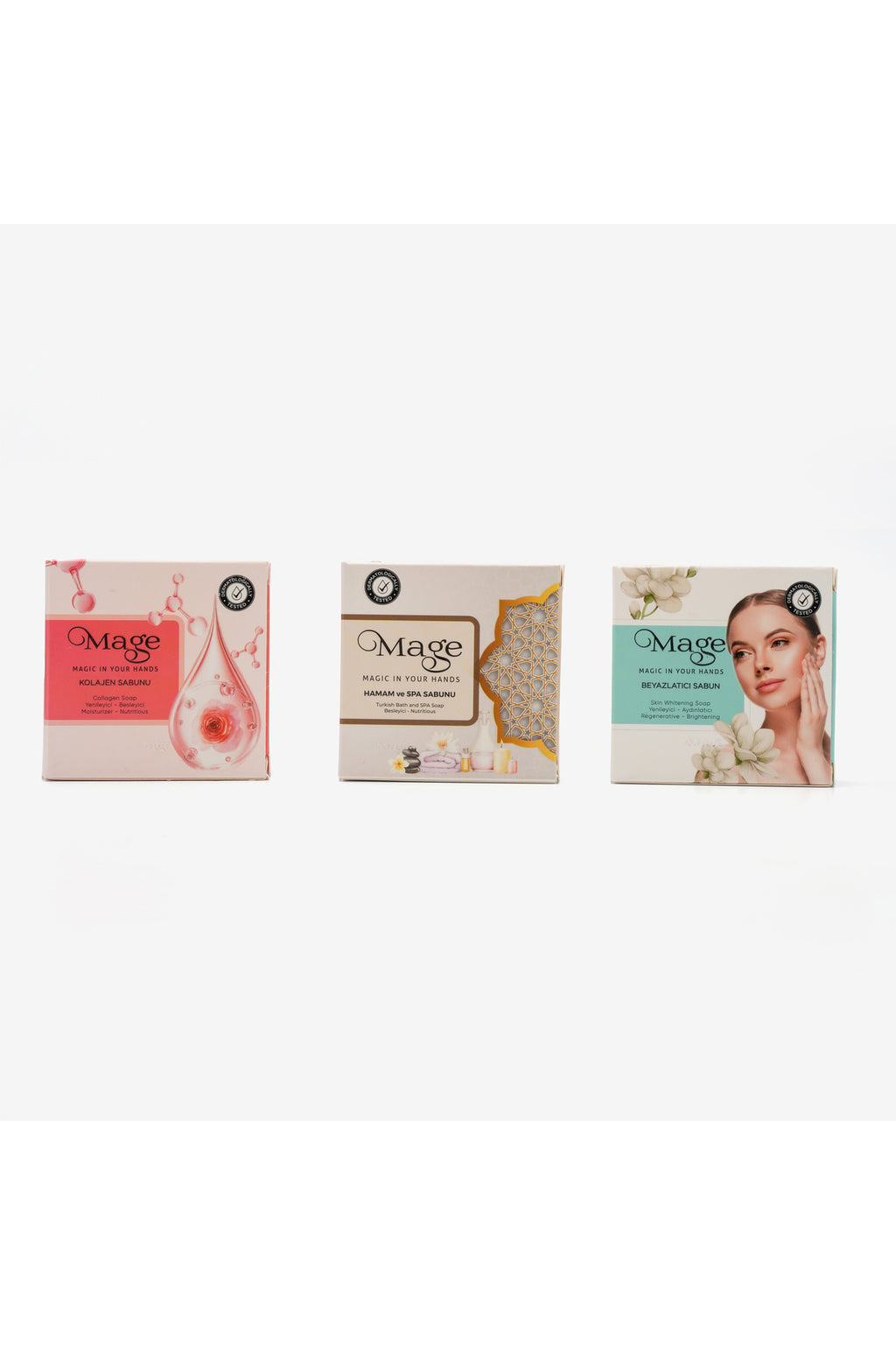 Kolajen & Hamam ve SPA & Beyazlatıcı Doğal Sabunları 3'lü Set (3*100 - 300 Gram)