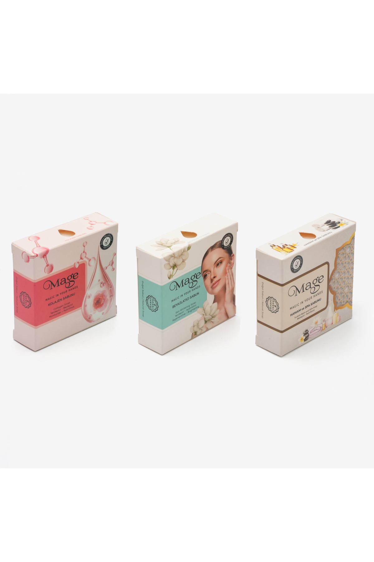 Kolajen & Hamam ve SPA & Beyazlatıcı Doğal Sabunları 3'lü Set (3*100 - 300 Gram)
