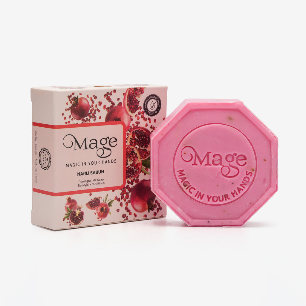 Mage Doğal Nar Sabunu 100 gram 1 adet hediyelik kutuda